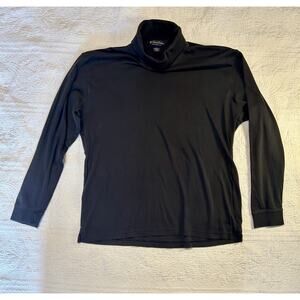 Brooks Brothers Performance Knit Turtleneck Shirt Men’s Black 100% Supima Cotton